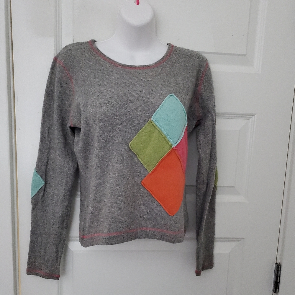 Cashmere Patchwork Women's Sweater L